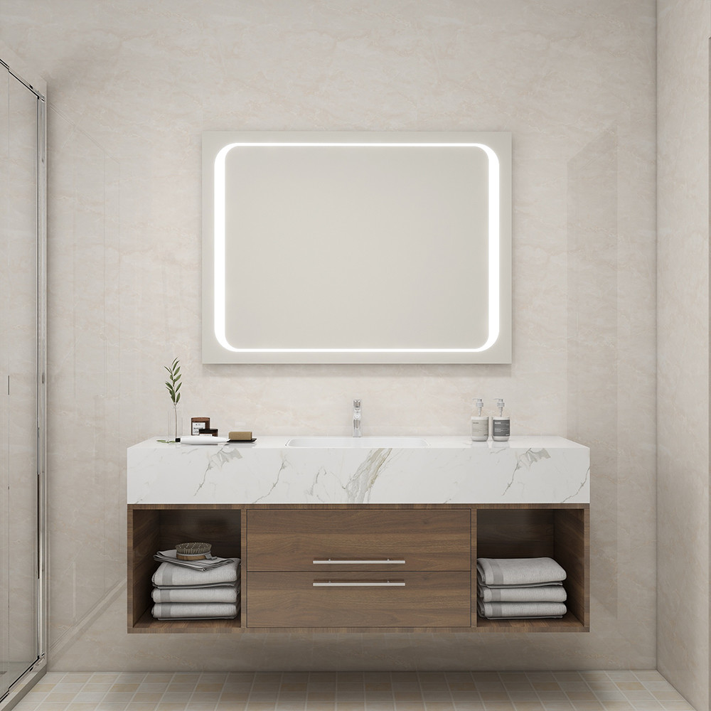 Compact Wall Mounted Lighted Makeup Mirror Customized High Visibility