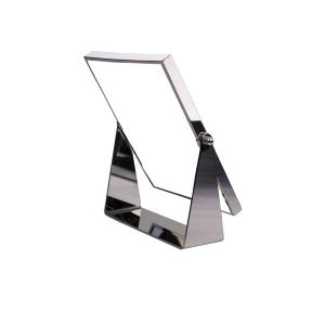 Quality Antique Jewelry Fold Up Mirror , Silver Oval Metal Table Standing Mirror wholesale