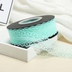 French Appliques Guipure Fabrics Bridal Cotton Embroidery Macaron blue color