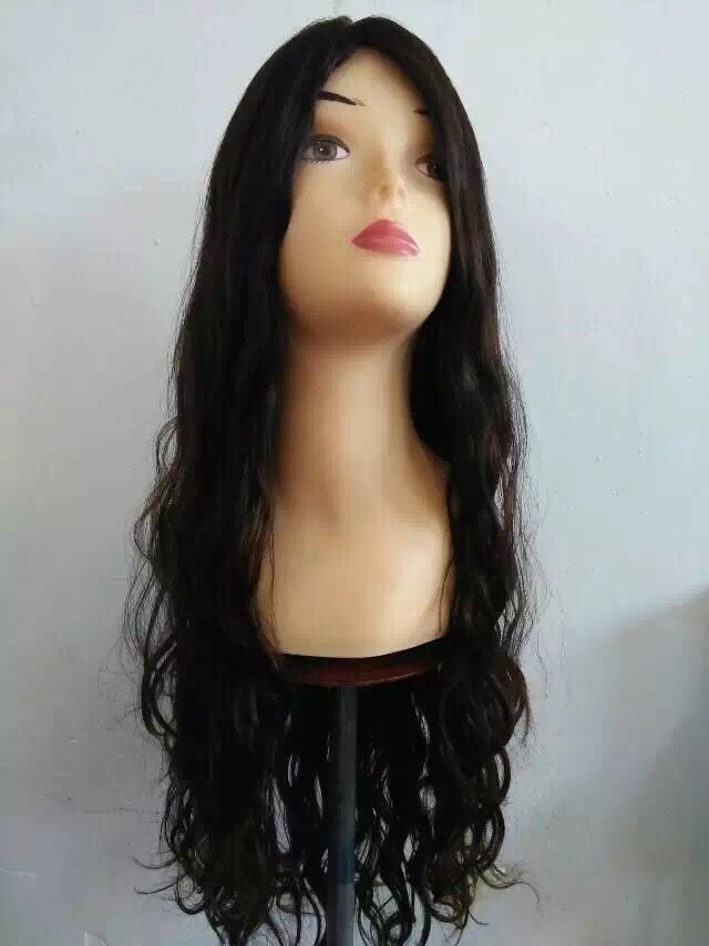 20 Inches Mongolian Hair Human Hair Jewish Wigs Natural Color Full Head Big Layers