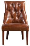 CE Retro leather armchair wooden frame