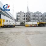 10m Hydraulic Mobile Trailer Telescopic Low Bed Semi Truck Trailer with 12R22.5