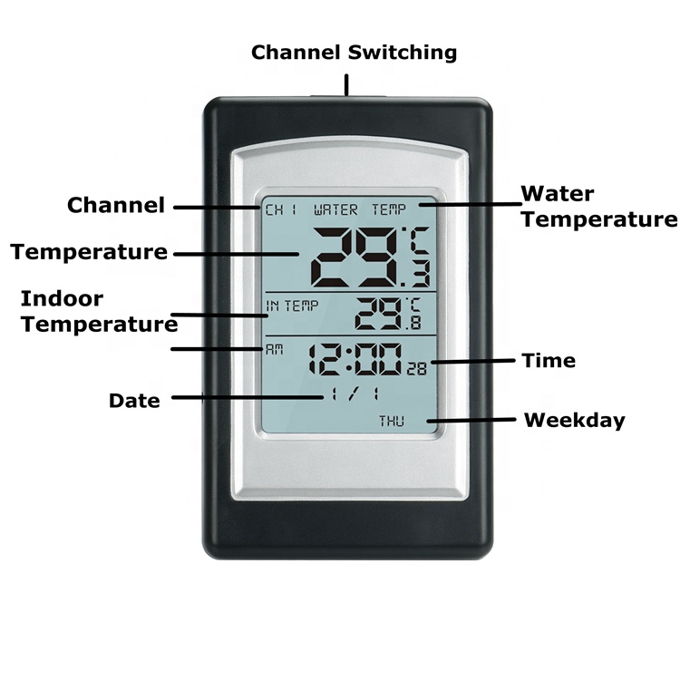 Wireless Solar Floating Pool And Spa Digital Water Thermometer With Temperature Accuracy ±1.0°C