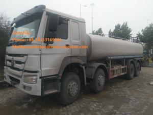 Quality White Color Liquid Tanker Truck , Oil Fuel Tank Truck 371hp 20 - 25m3 wholesale