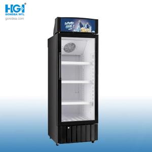 Quality 200L Single Glass Door Upright Showcase Cooler For Supermarket Beverage Display wholesale