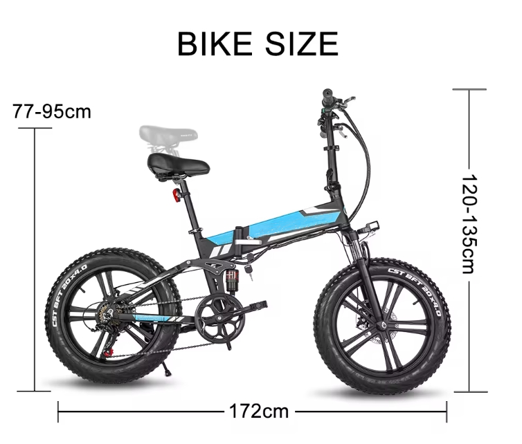 Electric Folding Bike 20 Inch Fat Tire 500W Motor 12.8Ah Lithium Battery Ebike Electric City Bike For Adult Electric Bicycle