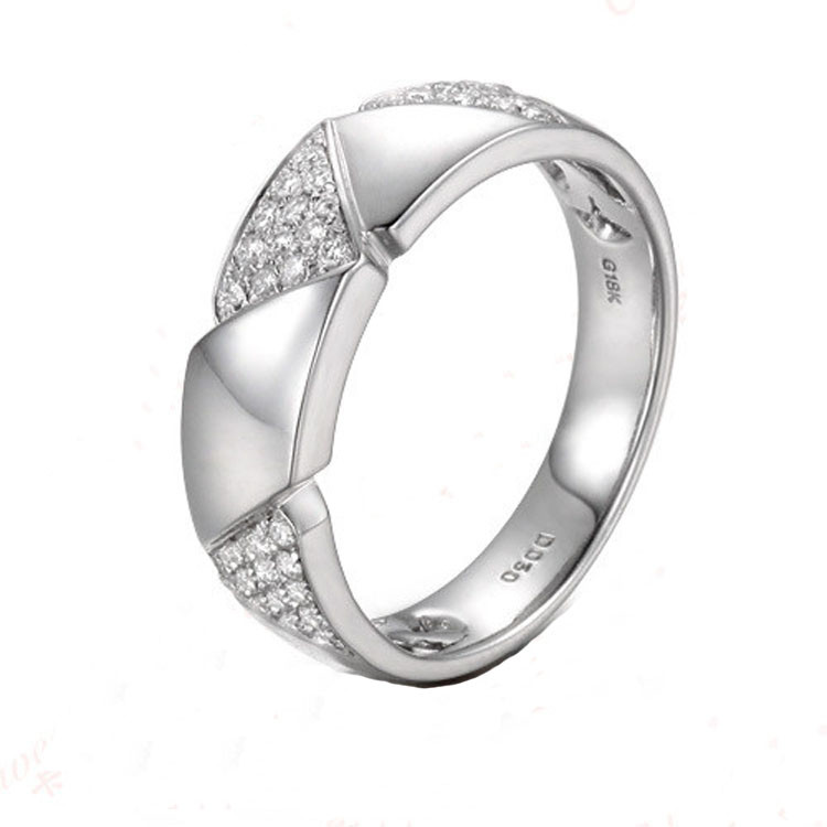 18K White Gold 0.3 Carat Diamonds Wedding Band Ring for Women (GDR007)