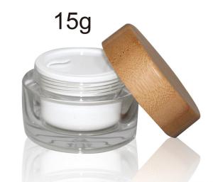 Quality ECO - Friendly Bamboo Cosmetic Glass Bottles Packaging Wooden 5G 50G Custom Logo wholesale