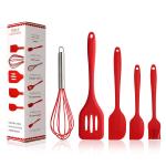 Silicone Kitchen Utensils Spatula Set Whisk Brush Easy Flipping Mixing Silicone