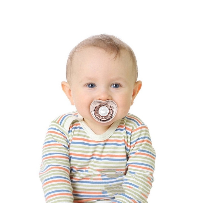 Personalized Bling Sublimation Blank Pacifier With Chain Custom Photo Baby Pacifier Holder
