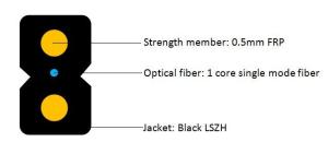 Quality Steel Rod 1 Core Indoor FTTH Drop Cable With Glue G657a2 GJXFH wholesale