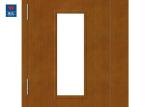 Emergency Exit Glass Fire Rated Double Leaf Wooden Door