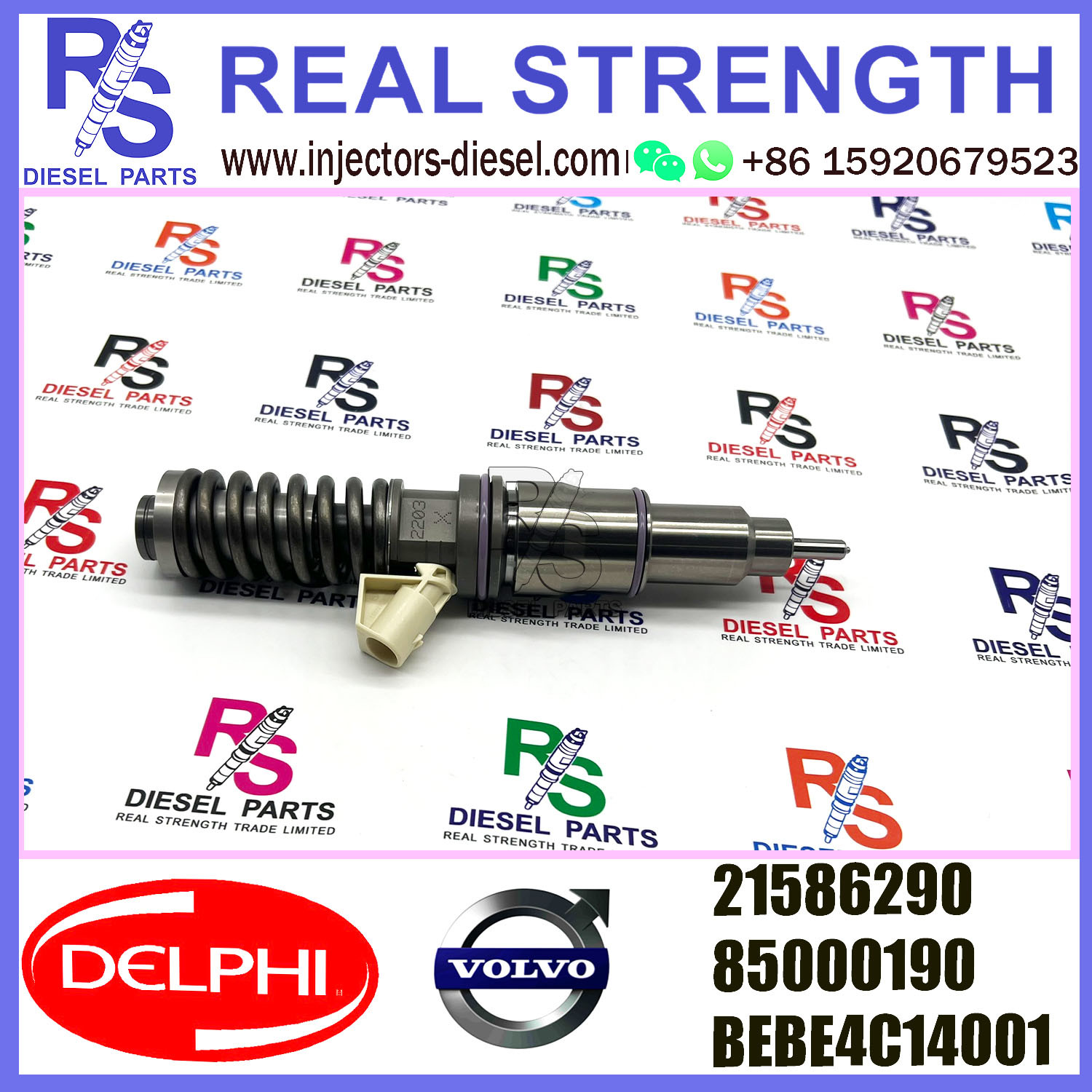DELPHI 2pin injector 21586290 85000190 BEBE4C14001 Diesel pump Injector V-O-L-V BEBE4C14001 E1 for OLVO 9.0 LITRE TRUCK