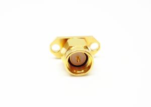 Quality Straight 2 holes Flange Mount Gold Plated SMA Connector Male wholesale