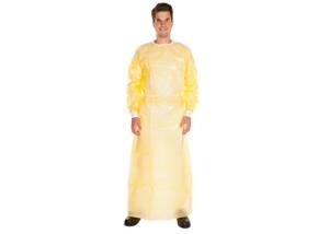 Quality Patient Treatment Medical Isolation Gowns , Surgical Protective Clothing Yellow wholesale