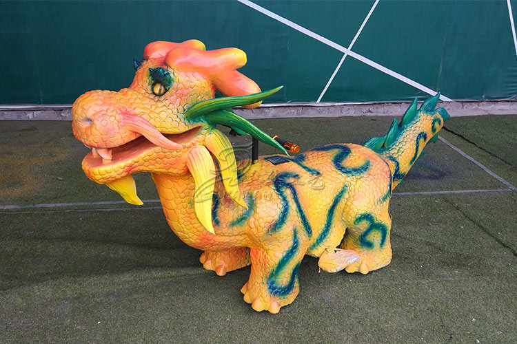 Artificial Kirin Dinosaur Battery Car Coin Operated Speed Adjustable