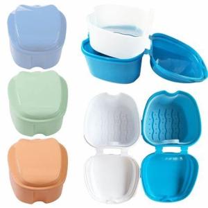 Quality Clean Care Denture Cleaner Brush And Retainer Holder Box Denture Bath Case Cup wholesale