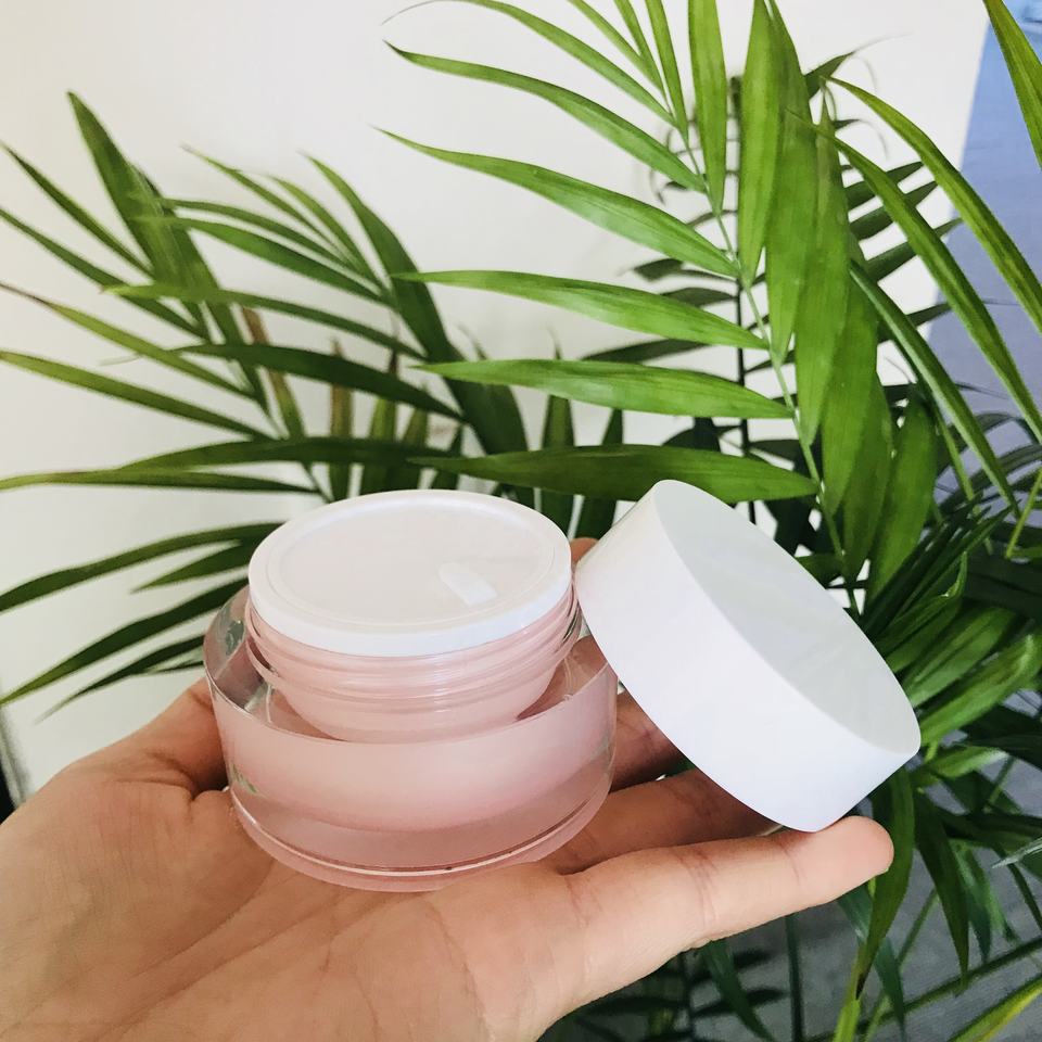 Round Double Wall Luxury Cosmetic Facial Cream Container 20G Acrylic Packaging Jar