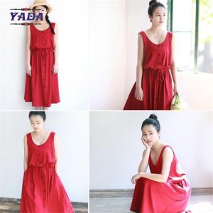 Quality Latest casual one-piece simple long design print fashion pure cotton printed maxi dress for ladies wholesale