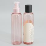 Transparent Pink 120ml 4oz Cylinder Plastic Spray Bottle