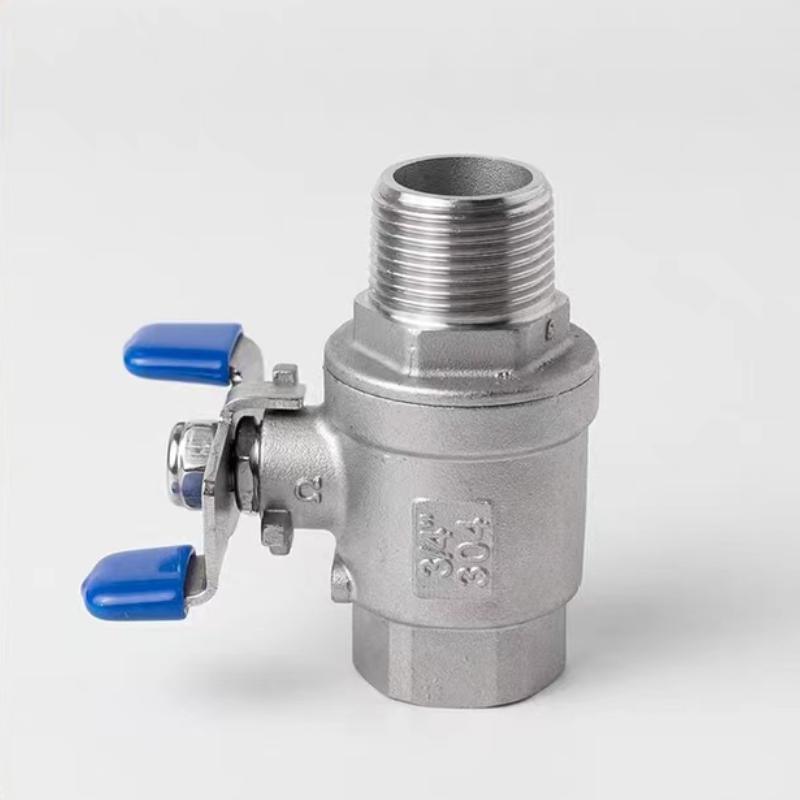 Butterfly Handle Manual Stainless Steel 2PC Ball Valve with Female Male Thread