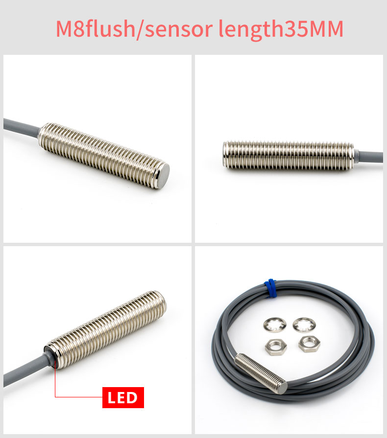 M8 Series Inductive Proximity Switch Sensor Waterproof Shockproof IP67