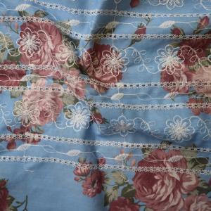 Quality Waterproof Organic Cotton Fabric Weft Printed Embroidered 60S 105 Gsm wholesale