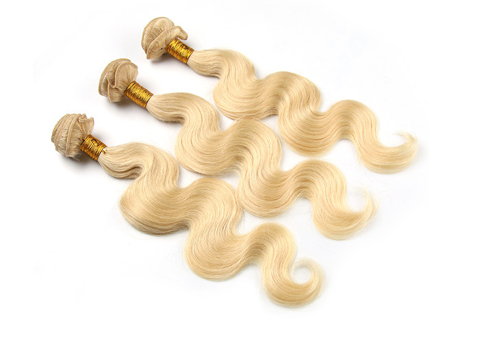 Hot Beauty Russian Virgin Human Hair Extensions Body Wave Remy Hair Weft Color 613