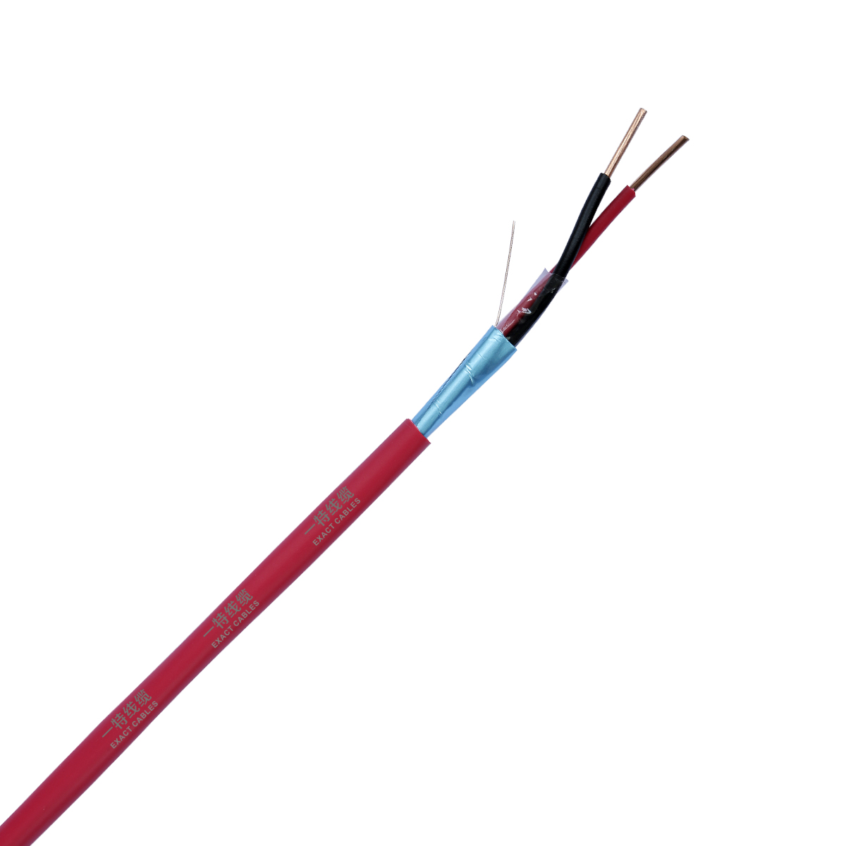 FPLR Fire Alarm Cable 2 Core Solid Shield with Drain Wire 1/0.5tc mm and Al/Foil Shield