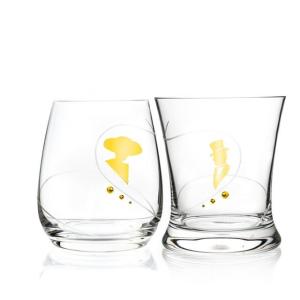 Quality Hot Sale Diamond Decorated Couple Mug Stemless Crystal Whiskey Glass Gift wholesale