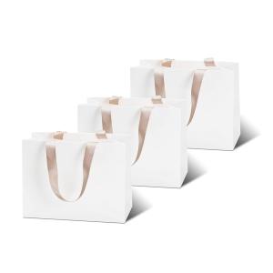 Quality Large White Card Hot Stamping Custom Logo Printing Paper Bag for Clothes and Boutiques wholesale