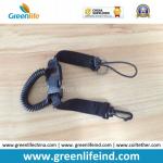 Black Bungee Spiral Cord Lanyard with Heavy Webbing Safety Belt
