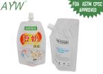 Transparent Food Grade Plastic Bag For Liquids , Stand Up Spout Pouch For QC