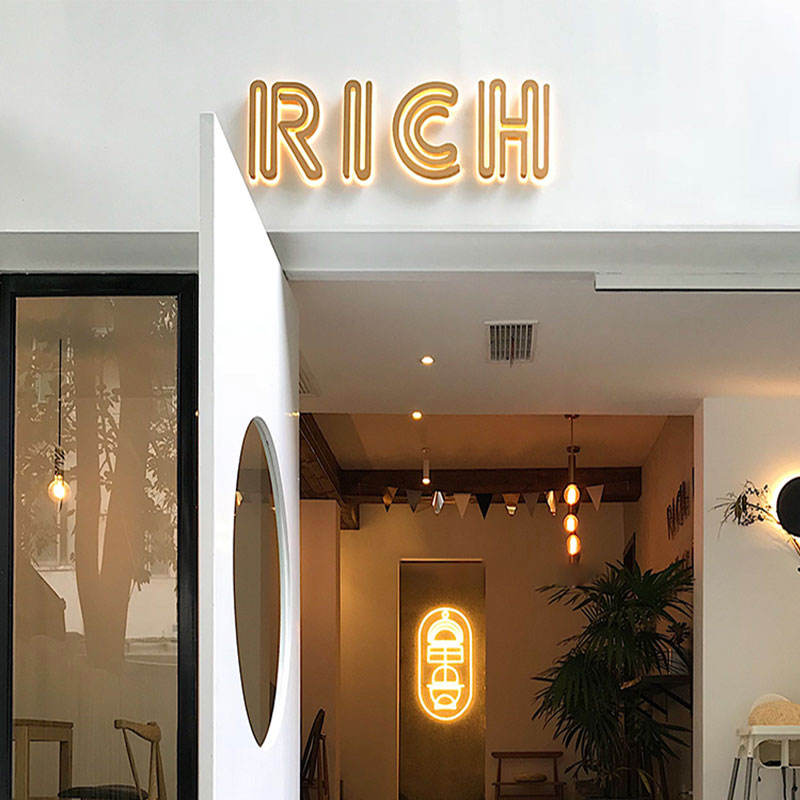Manufacturer'S Direct Supply Of Stainless Steel Illuminated Outdoor Signs With Metal Backlit Letter Sign