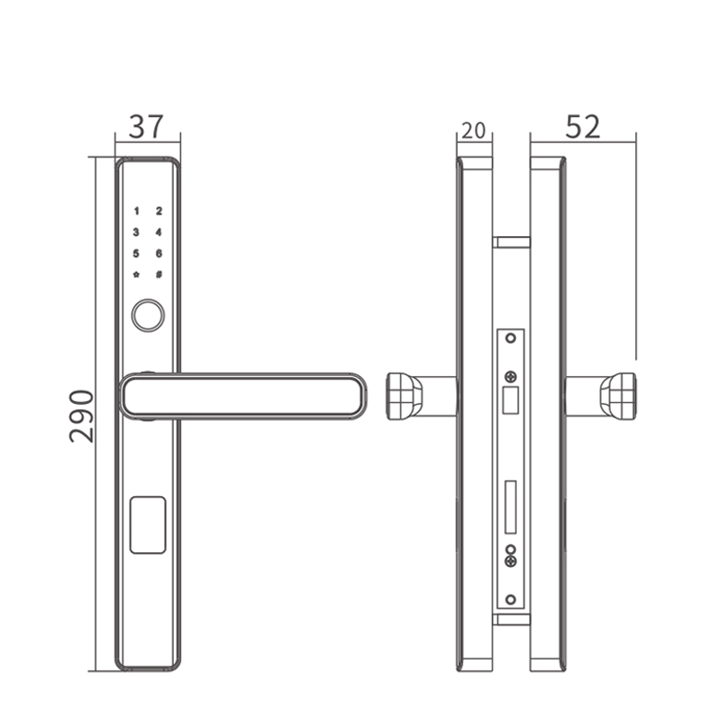 Zinc Alloy Tuya Magnetic Door Lock With Card Reader Fingerprint Sensor