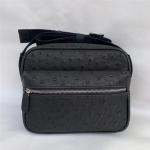 Authentic Real Ostrich Skin Men Small Flap Purse Genuine Exotic Leather Cross