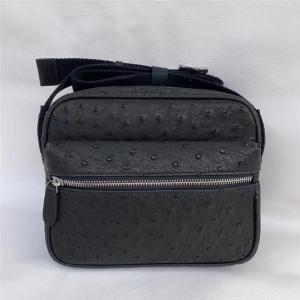 Quality Authentic Real Ostrich Skin Men Small Flap Purse Genuine Exotic Leather Cross Shoulder Bag Male Casual Messenger Bag wholesale