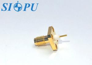 Quality Brass RF Coaxial Female SSMA Connector Four Hole Flange Mounted wholesale