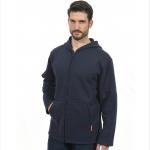 100% Cotton 350gsm Navy FR Fleece Hoodie CAT2 For Welding Workers