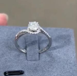 Quality White Engagement Ring Lab Diamond Jewelry Custom Round Cut Shape wholesale