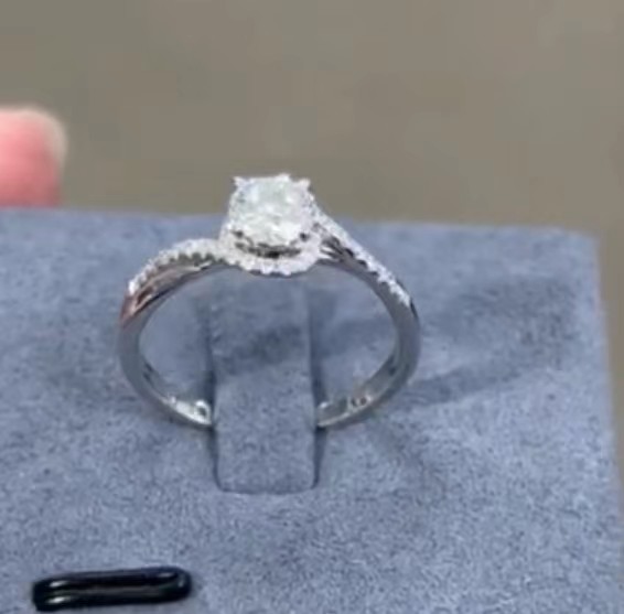 White Engagement Ring Lab Diamond Jewelry Custom Round Cut Shape
