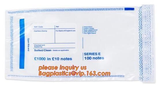 Opaque Tamper Evident Sealing Plastic Bank Money Steb Security Bag / Custom Self Adhesive Plastic Courier Bag, bagease