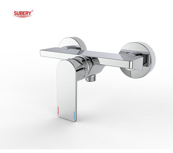 Single lever bath or shower mixer bathroom chrome brass tap faucet cold and hot