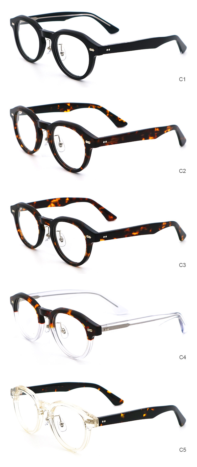 Light Men'S Acetate Glasses Black Colorsful Stylish Artisanal Acetate Optical