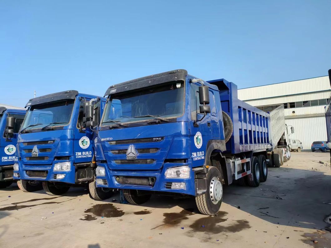 blue Dump Truck Sinotruck HOWO 6*4 Right Driving Dump Truck Secondhand Truck 10tires