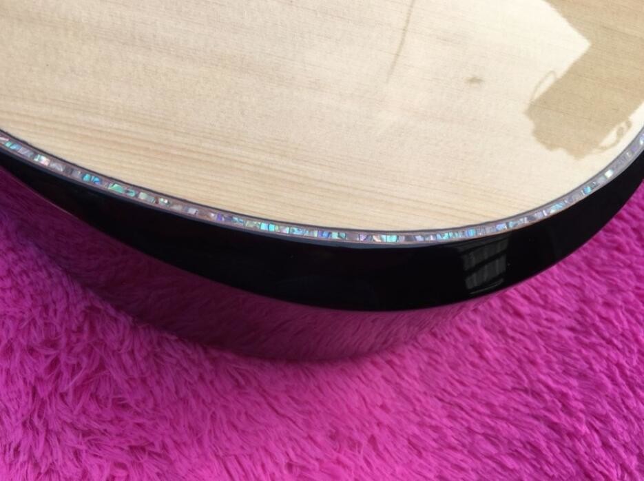 Custom body cut acoustic guitar Real abalone solid top SP14 electric acoustic guitar