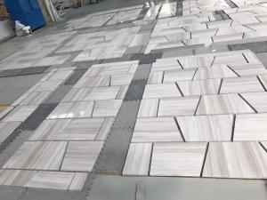 Quality White grey wooden grain natural marble tile and slab wholesale
