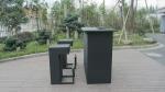 Contemporary Black Resin Wicker Bar Set For Outdoor Beach Bar