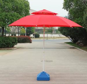 Quality Folding Windproof Beach Umbrella Lightweight White Power Coated Wire Pole wholesale