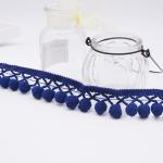 Blue Pillow Curtain Ball Tassel 2.5cm Pom Pom Trim
